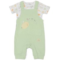 M14263: Baby Sage Waffle Fabric Top & Dungaree Outfit (0-6 Months)